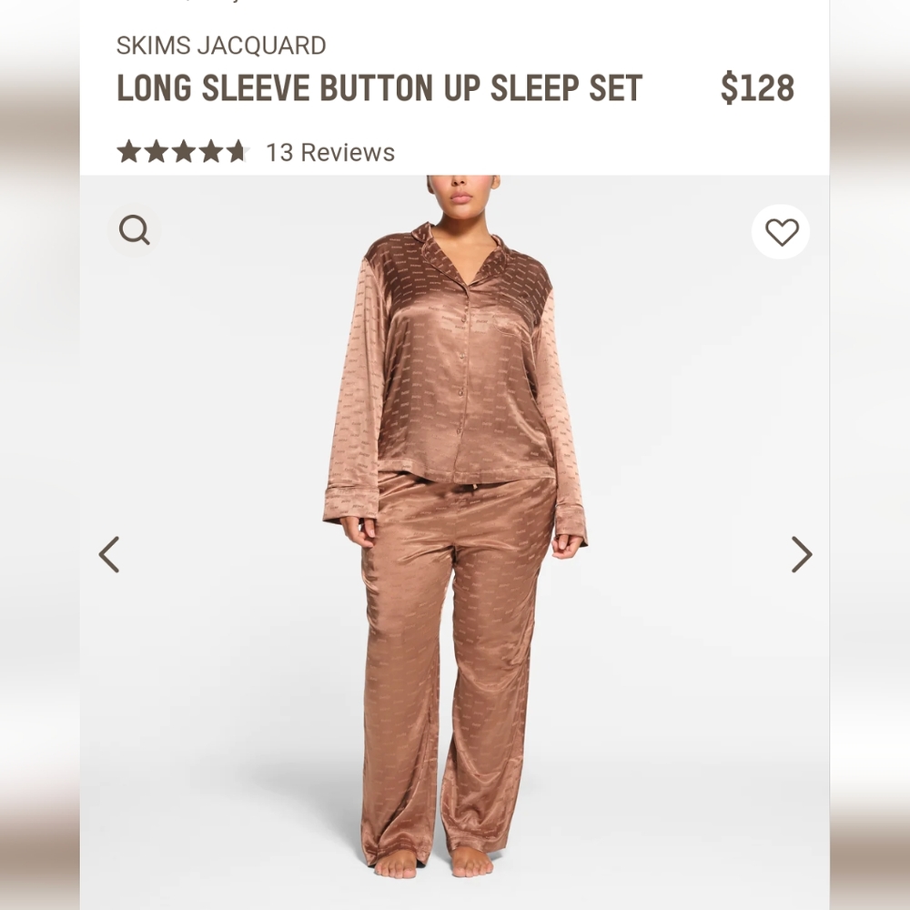 SKIMS Jacquard Long sleeves satin sleep set